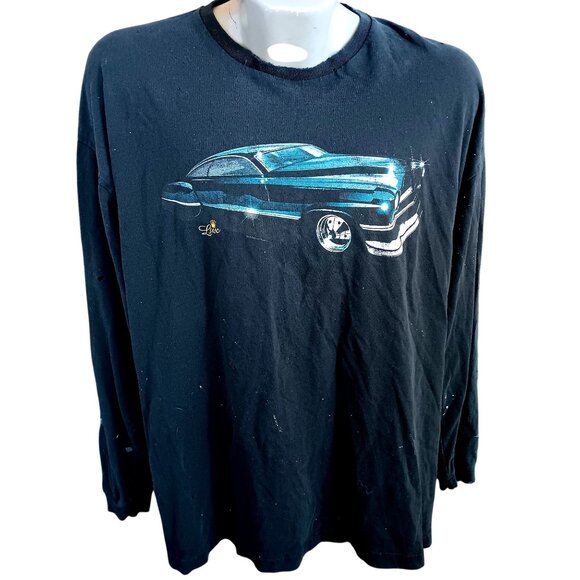 XL Vintage T-shirt Hot Rod & Custom Car Graphic Long Sleeve 1990's Distressed - Picture 2 of 9